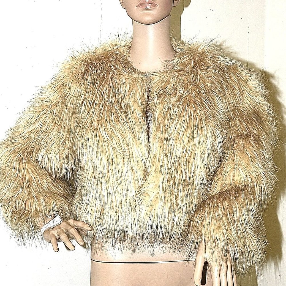 New INC International Concepts faux Fur Bolero Jacket XL